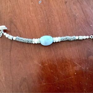 Sterling silver and chalcedony bracelet​